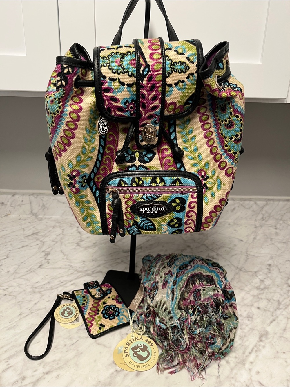 Spartina 449 Multicolor Paisley Canvas Backpack
